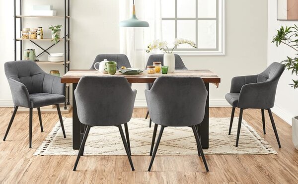 Scaun dining, Songmics, Gri, 61x60x86.5 cm