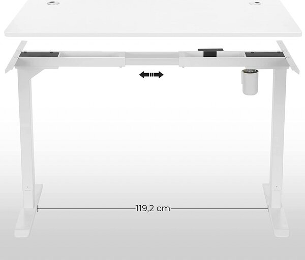 Blat birou, Songmics, Alb, 140×70×1.8 cm