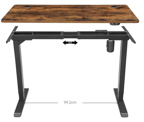 Blat birou, Songmics, Negru , 120x60x1.8 cm