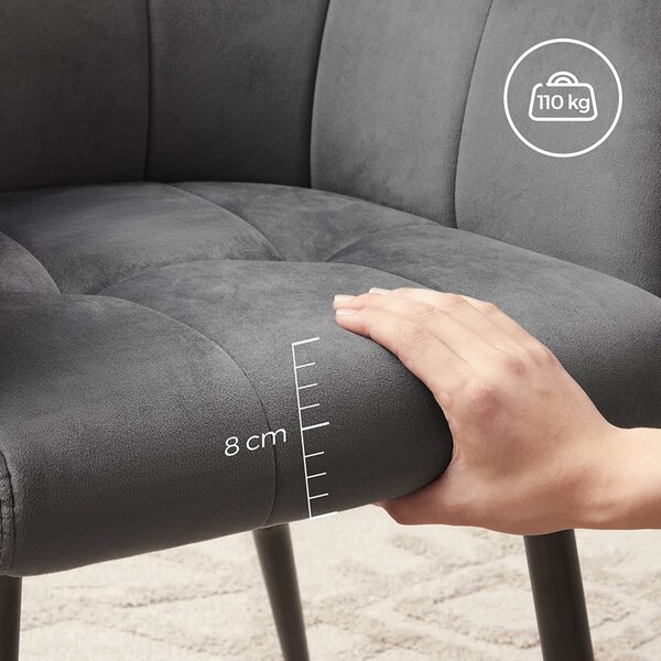 Scaun dining, Songmics, Gri, 61x60x86.5 cm