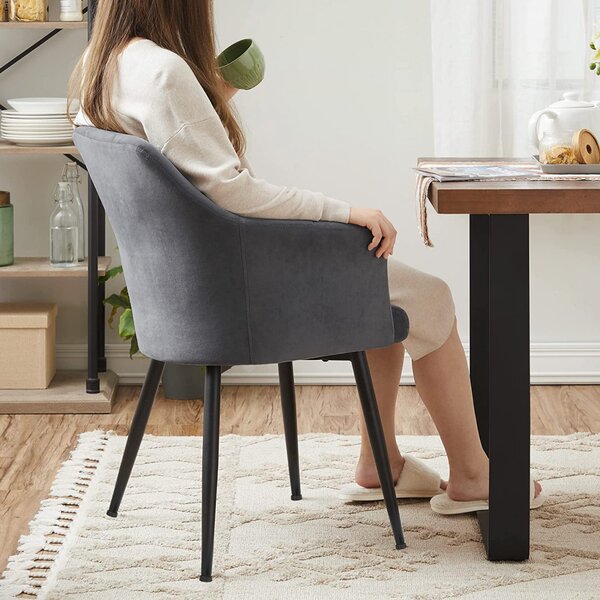 Scaun dining, Songmics, Gri, 61x60x86.5 cm
