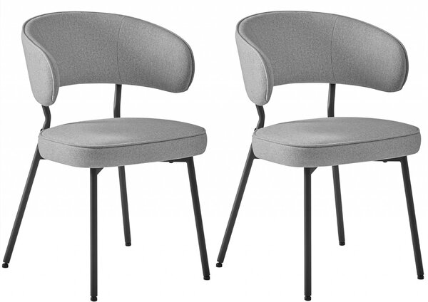 Set 2 scaune dinings, Vasagle, Gri deschis, 54x52x82 cm