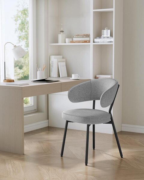 Scaun dinings, Vasagle, Gri deschis, 54x52x82 cm