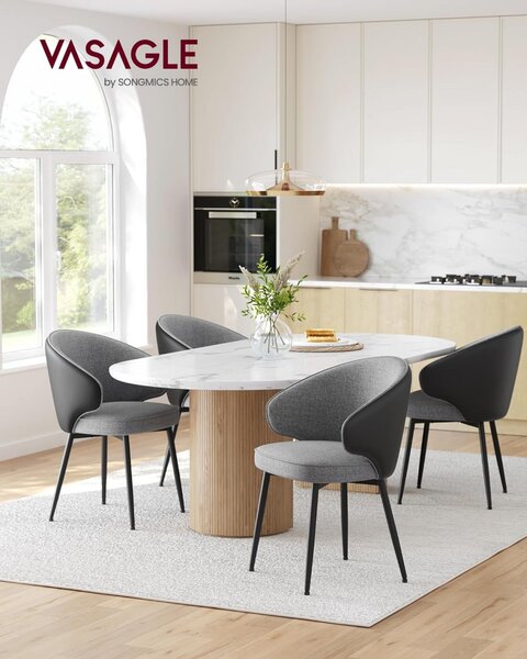 Scaun dinings, Vasagle, Gri inchis, 64x59x83.5 cm