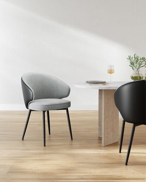 Scaun dinings, Vasagle, Gri deschis, 64x59x83.5 cm