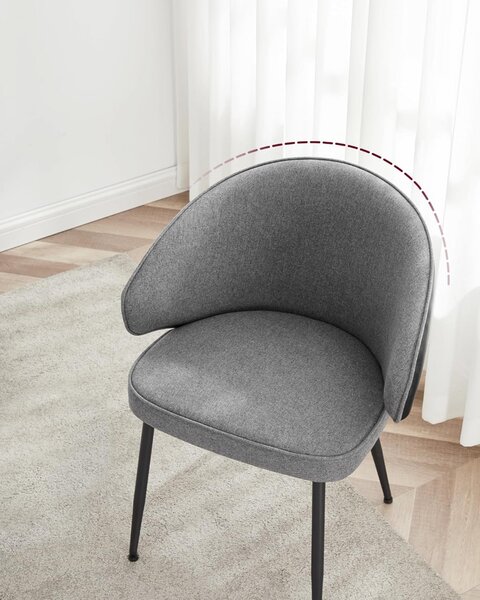Scaun dinings, Vasagle, Gri inchis, 64x59x83.5 cm