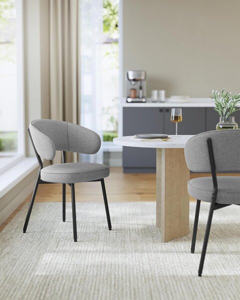 Scaun dinings, Vasagle, Gri deschis, 54x52x82 cm