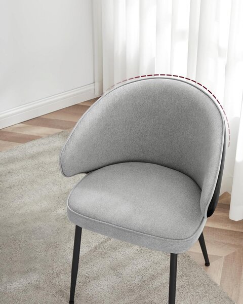 Scaun dinings, Vasagle, Gri deschis, 64x59x83.5 cm