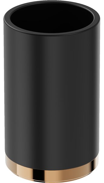 Mexen Triv, suport pentru periuță de dinți de perete, negru mat / auriu roz, 70A33053-60B