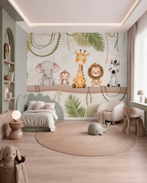 Tapet Animale tropicale drăguțe, Fototapet Animale, w03166 : Uwalls.ro