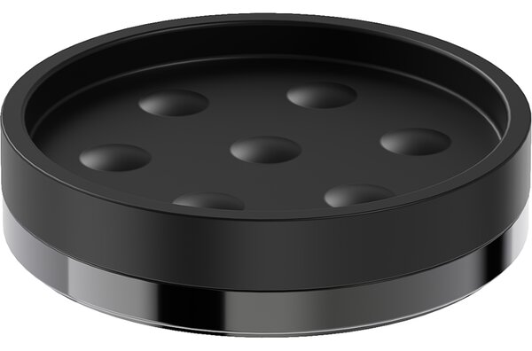 Mexen Triv, suport săpun de perete, negru mat / crom negru, 70A33057-73B