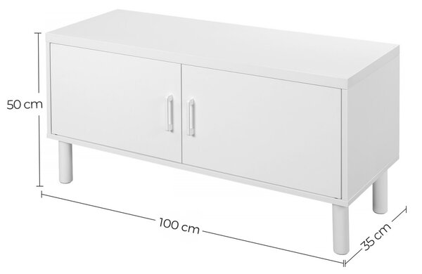 Pantofar bancuta hol cufar cu depozitare, Vasagle, Alb, 100x35x50 cm