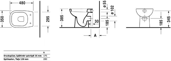 Duravit D-Code vas wc stativă alb 21080900002