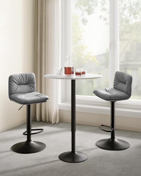 Set 2 scaune de bar, Vasagle, Gri, 41×47×（89-110） cm
