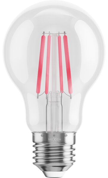 Mexen Vintis, bec LED cu filament E27, A60, 4 W, rosu, transparent, L150-E27-04XX-45