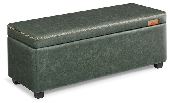 Bancuta hol cufar cu depozitare, Vasagle, Verde inchis, 110x40x40 cm