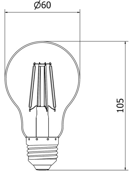 Mexen Vintis, Bec LED cu filament E27, A60, 4 W, alb cald 2200K, chihlimbar, L150-E27-0422-50