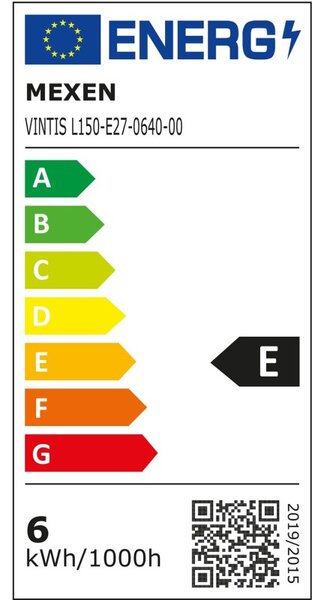 Mexen Vintis, Bec LED cu filament E27, A60, 6 W, alb neutru 4000K, transparent, L150-E27-0640-00