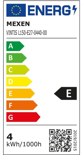 Mexen Vintis, Bec LED cu filament E27, A60, 4 W, alb neutru 4000K, transparent, L150-E27-0440-00