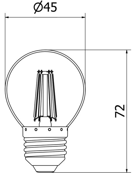 Mexen Vintis, Bec LED cu filament E27, G45, 6 W, alb cald 2200K, chihlimbar, L156-E27-0622-50