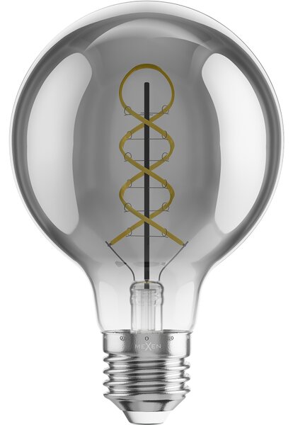 Mexen Vintis, Bec LED cu filament E27, G80, 8 W, alb cald 2700K, fumuriu, L165-E27-0827-70