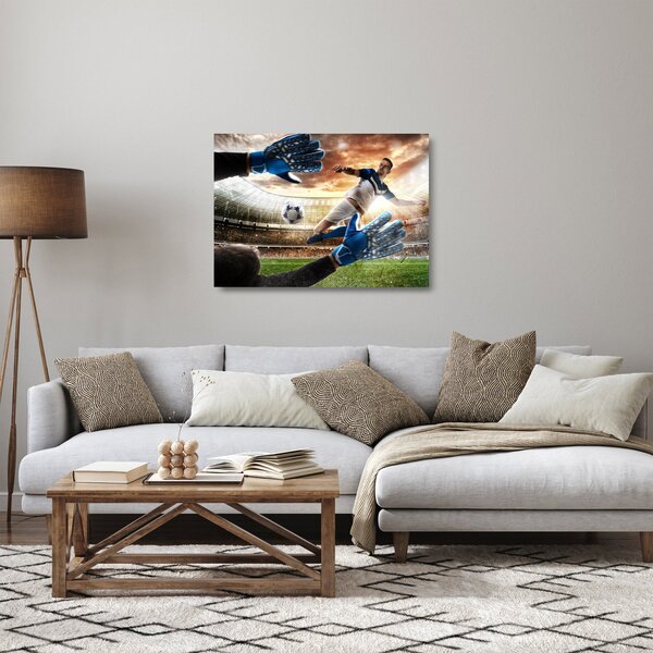 Tablou pe sticlă - Fotbalist (70x50 cm)