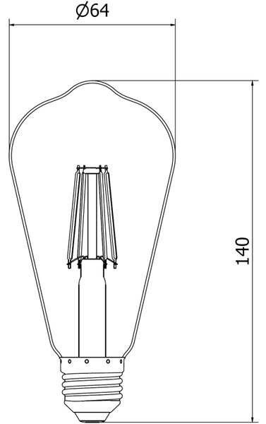 Mexen Vintis, Bec LED cu filament E27, ST64, 4 W, alb cald 2700K, chihlimbar, L152-E27-0427-50