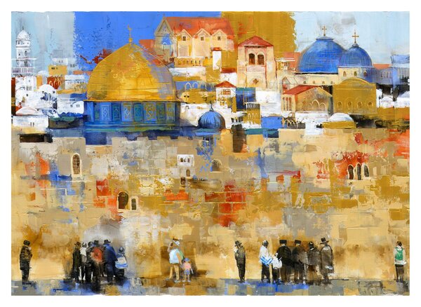 Tablou pe sticlă - Zidul plângerii, Ierusalim, Israel (70x50 cm)