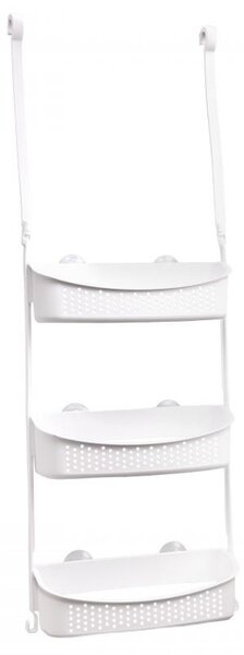 Erga Wiki, coș de baie, organizator suspendat 31x88 cm cu ventuze, 3 rânduri, alb, ERG-YKA-CH.WIKI-3-WHT