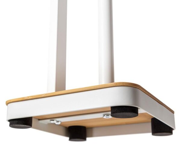 Erga Gasa, suport hârtie igienică cu dozator pentru perete 62cm, alb-maro natural, ERG-YKA-P.GASA-WHT