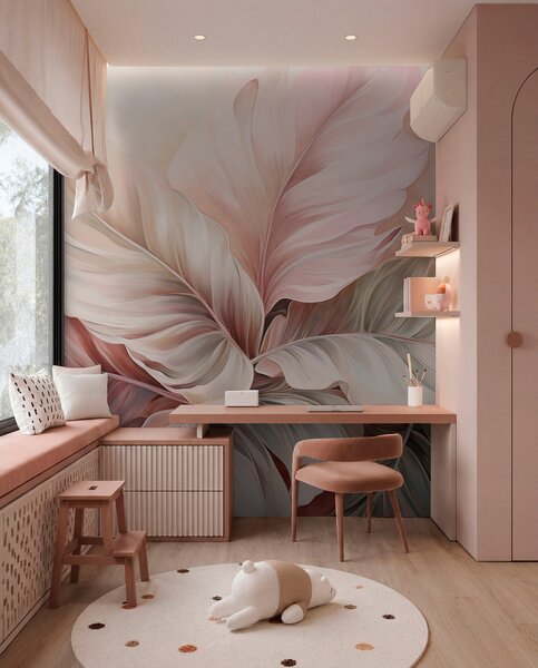 Tapet Frunziș tropical cu culori strălucitoare, Fototapet 3D, Fototapet 3D Flori, w03597 : Uwalls.ro
