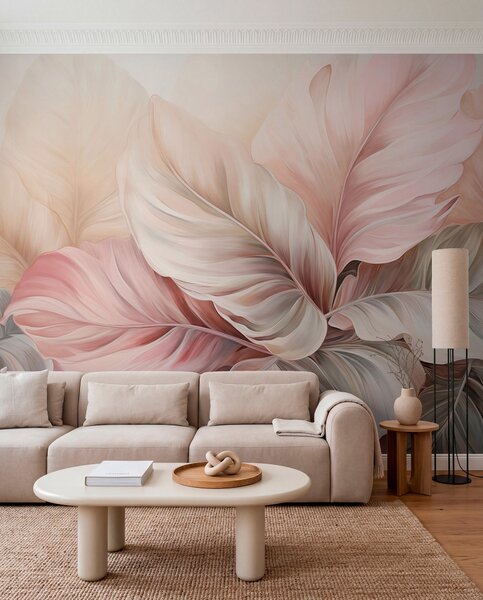 Tapet Frunziș tropical cu culori strălucitoare, Fototapet 3D, Fototapet 3D Flori, w03597 : Uwalls.ro