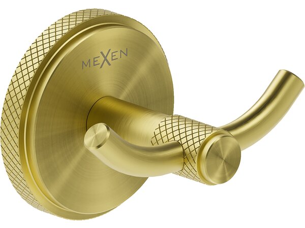 Mexen Gravo, cârlig dublu pentru prosoape, montat pe perete, auriu mat, 70A93012-55