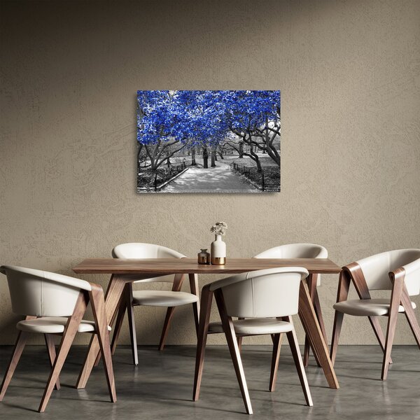 Tablou pe sticlă - Copaci albaștri Central Park, New York (70x50 cm)
