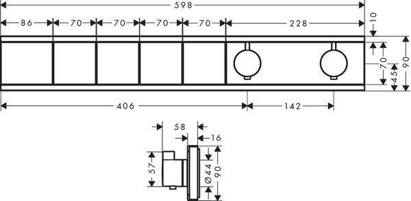Hansgrohe RainSelect baterie cadă-duș ascuns cu termostat crom 15382000