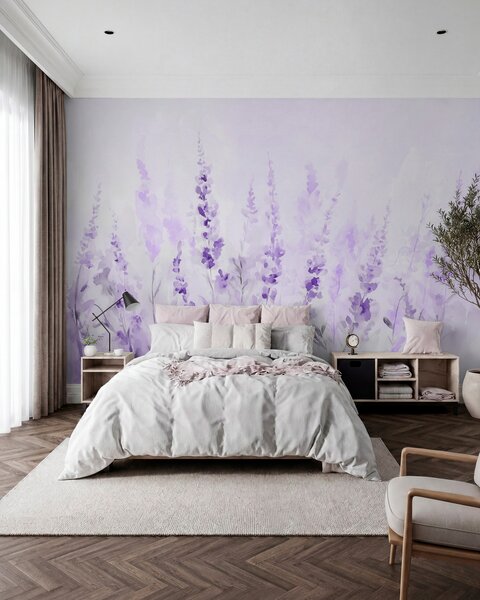 Tapet Câmp de lavandă de epocă, Fototapet Flori, w09069v1 : Uwalls.ro