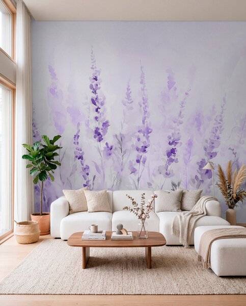 Tapet Câmp de lavandă de epocă, Fototapet Flori, w09069v1 : Uwalls.ro