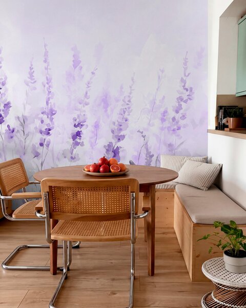 Tapet Câmp de lavandă de epocă, Fototapet Flori, w09069v1 : Uwalls.ro