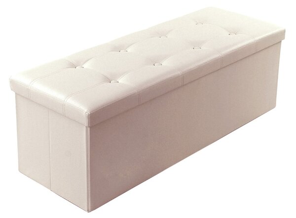 Bancheta de depozitare Otoman Songmics Bej 110x38x38 cm