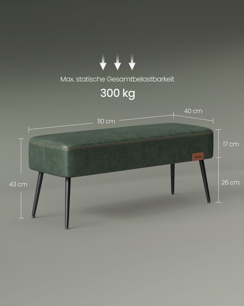 Bancheta Vasagle Verde 110x40x43 cm
