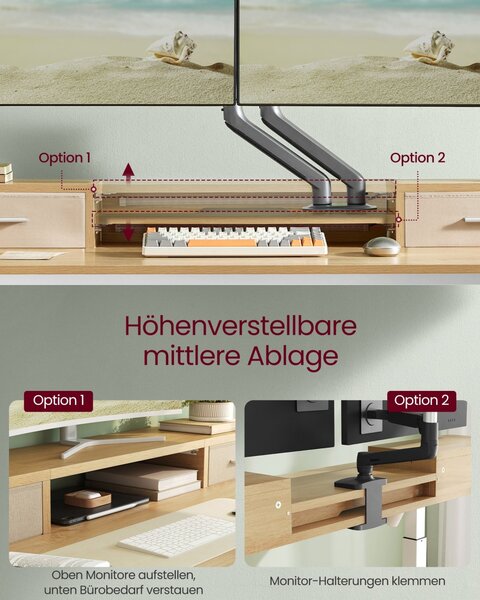 Birou reglabil Vasagle Galben 120x60x131.5 cm