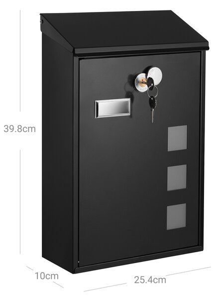 Cutie postala Songmics Negru 25.5x11.5x39.5 cm