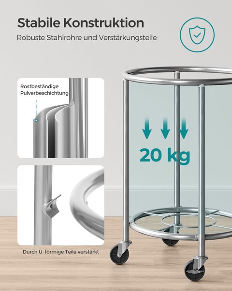 Cos de rufe Songmics Gri 50x50x71 cm