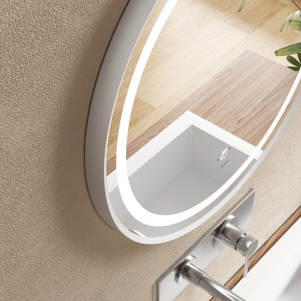 Mereo Mereo, Oglindă rotundă Mereo, diametru 600 mm, iluminare LED, inel sablat, MER-CN167S