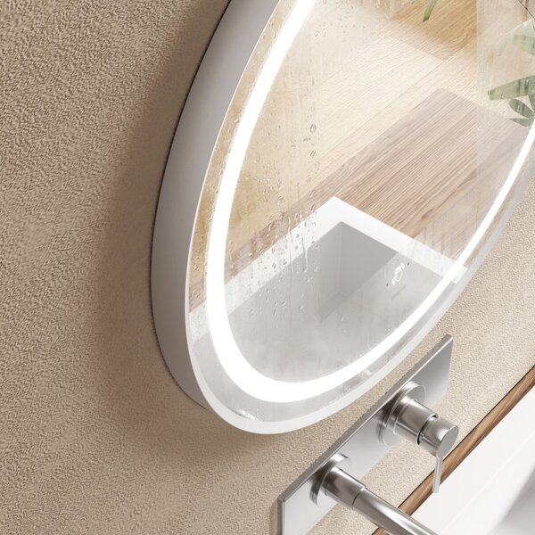 Mereo Mereo, Oglindă rotundă Mereo, diametru 600 mm, iluminare LED, inel sablat, MER-CN167S