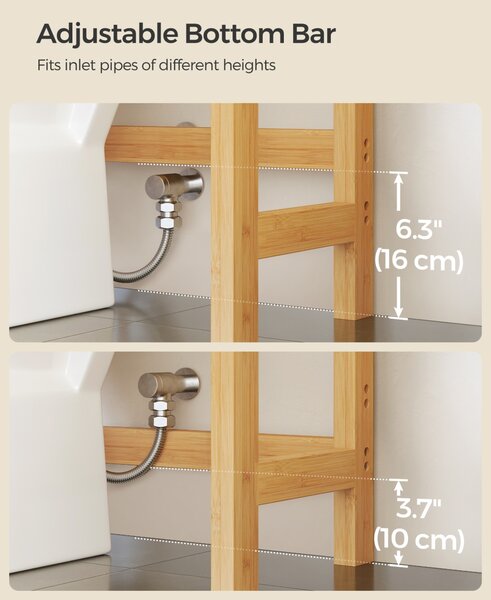 Raft baie WC Songmics Bej 63x26x185 cm