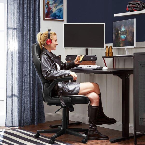 Scaun de gaming Songmics Negru 75x64x120 cm