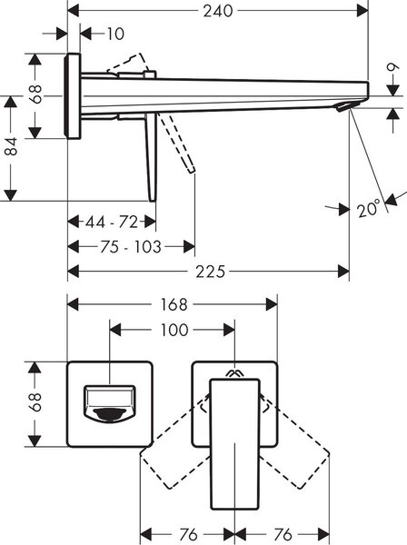 Hansgrohe Metropol baterie lavoar ascuns alb 32526700