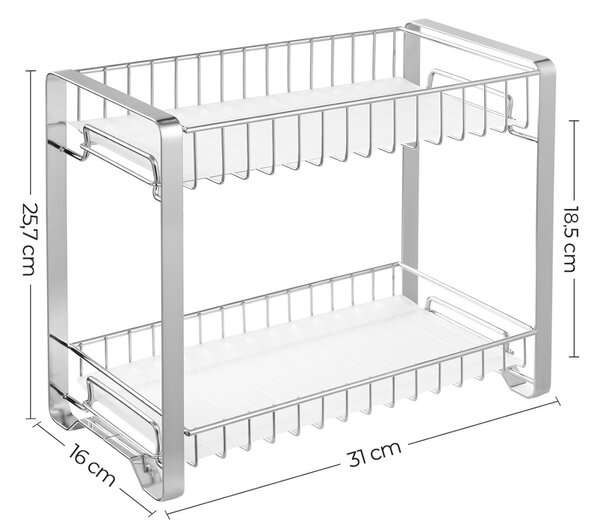 Raft pentru condimente Songmics Argintiu 31x16x25.7 cm
