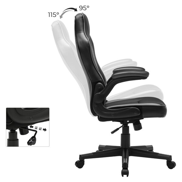 Scaun de gaming Songmics Negru 75x64x120 cm